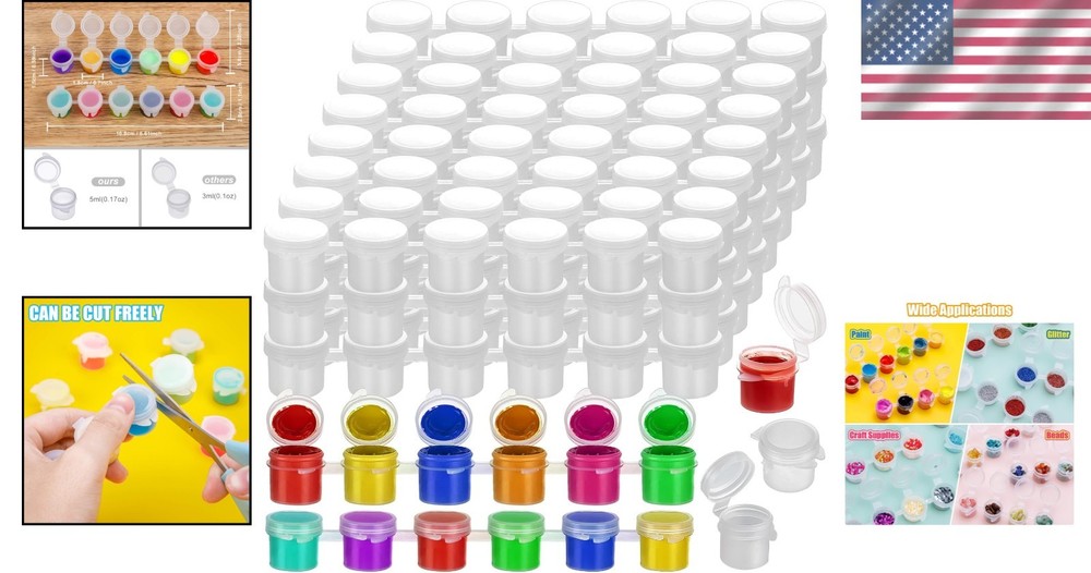 150 White Glossy Paint Pot Containers