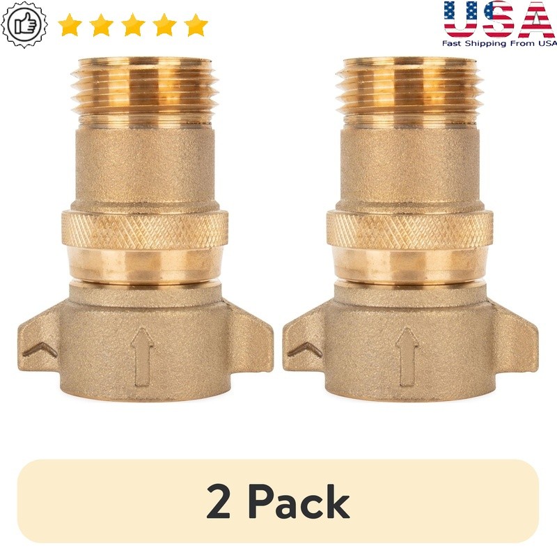 2 Pack RV Water Pressure Regulator 40-50 PSI Brass Hose Fittings Safe Appliances