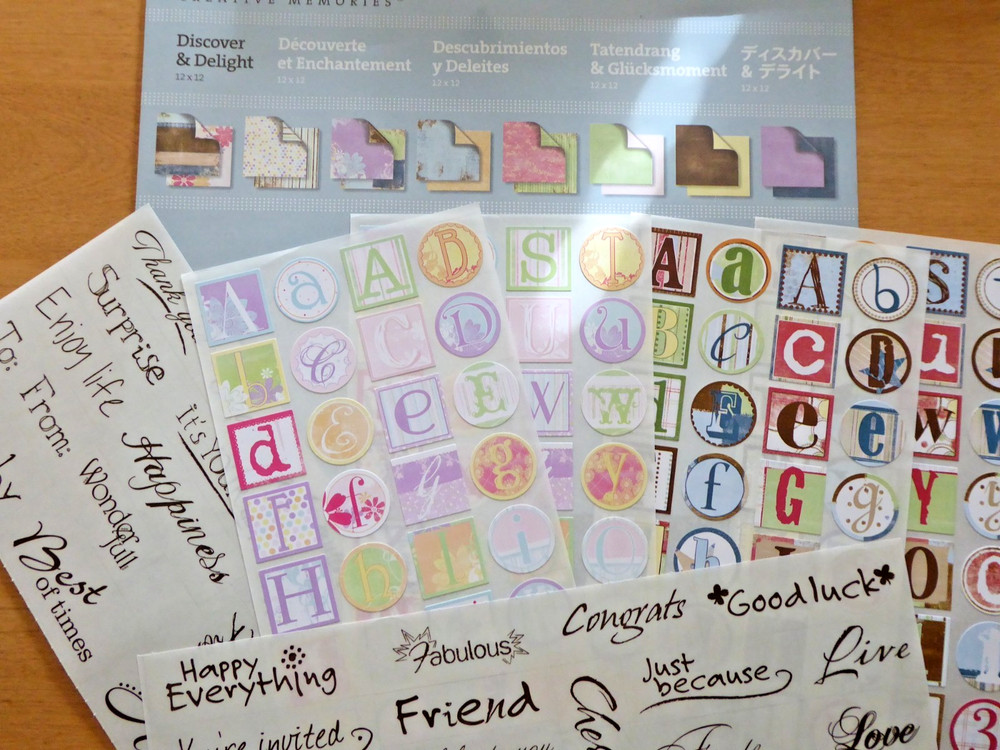 Creative Memories DISCOVER & DELIGHT 16pc Double Sided Paper Pack + Stickers