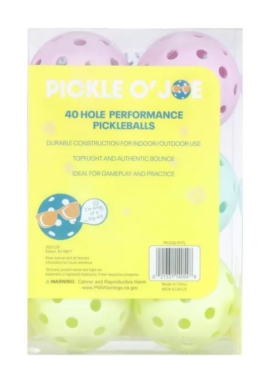 Pickle O'Joe 6pk Balls-Pickleballs (2-pack bundle)