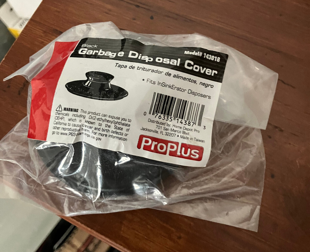Proplus 143018 Garbage Disposal Cover for InSinkErator Black NEW