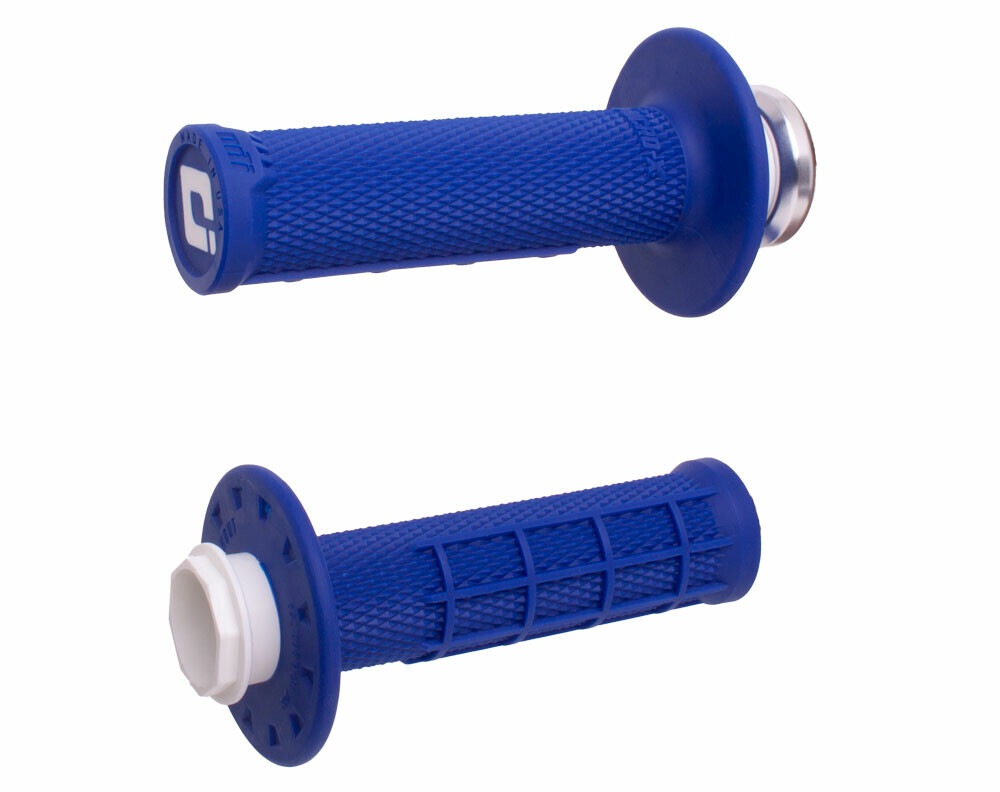 ODI MICRO-X LOCK-ON HALF WAFFLE V2 GRIPS BLUE/SILVER