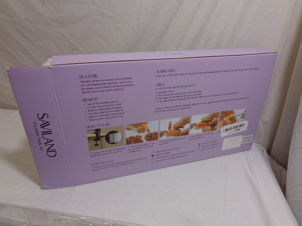 SAVILAND EXCELSIOR NAILS ART NAIL TRAINING HAND KIT- NEW