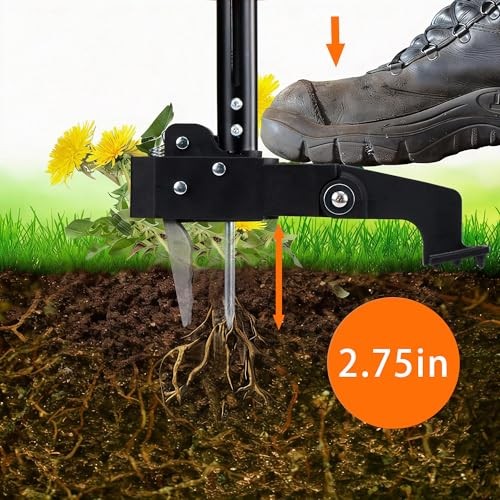 MORAIS Weed Puller Tool, Stand Up Weed Puller Heavy Duty Garden Tool with 4