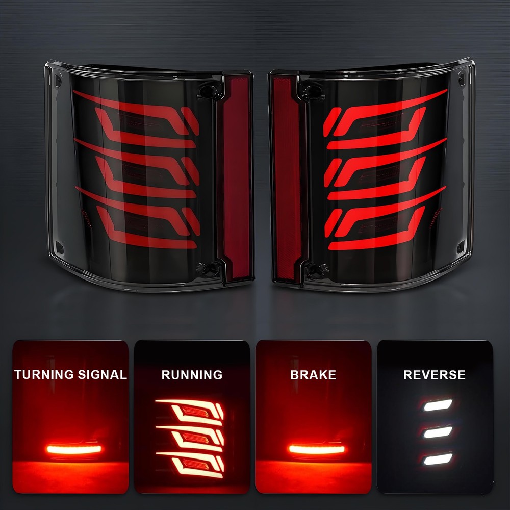 Smoke Sequential  LED Tail light For 1973-1987 Chevy & GMC Pickup w/Startup Anim