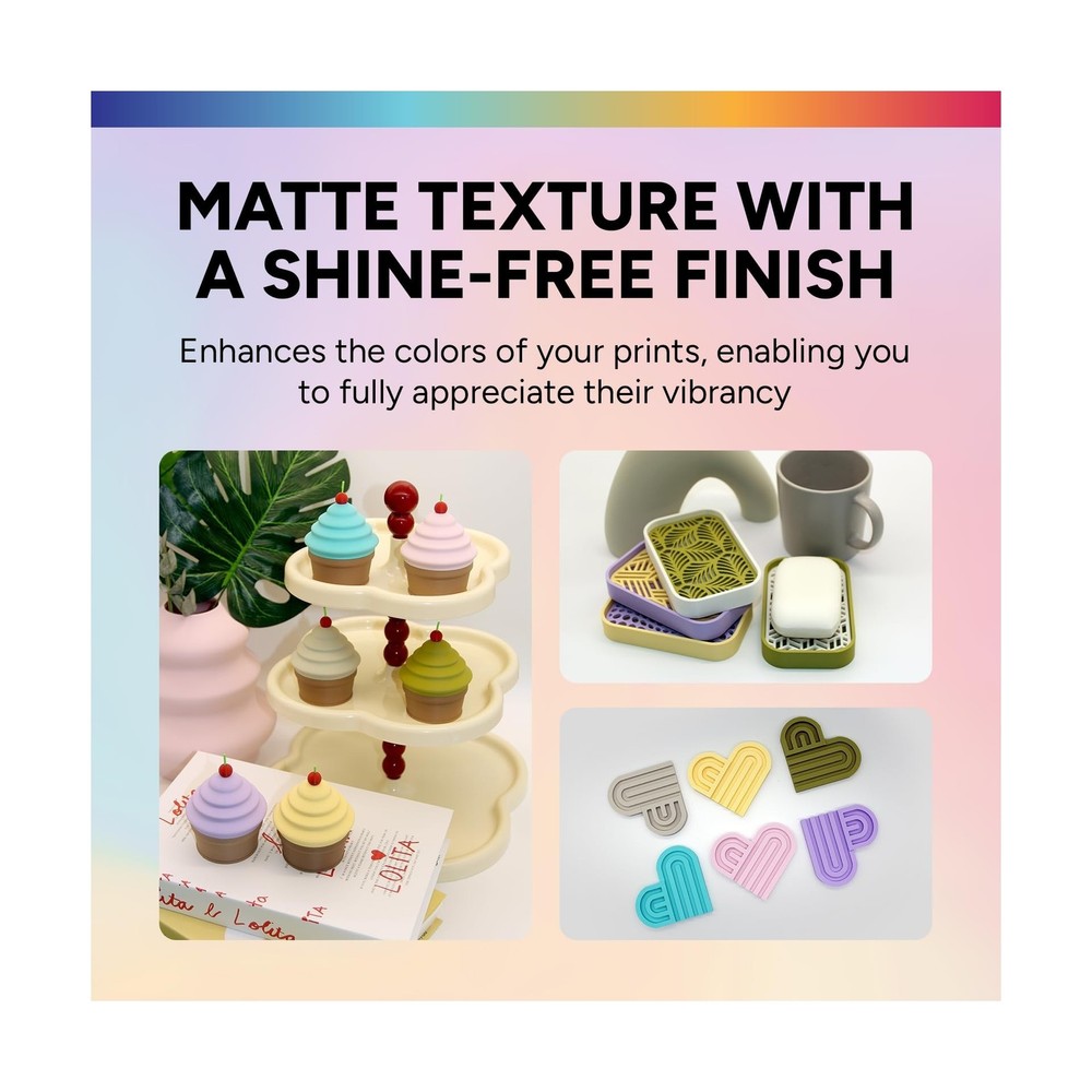OVERTURE 6KG Bundle Matte PLA 3D Printer Filament 1.75mm, Matt Surface & Low ...