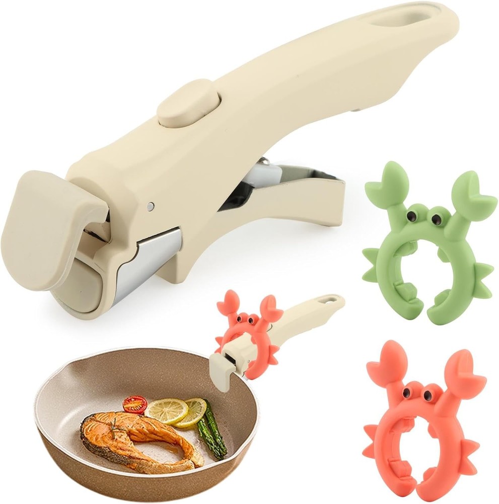 Removable Pot Handle Universal Pan Replacement Bakelite 2pcs Spatula Rest Cream