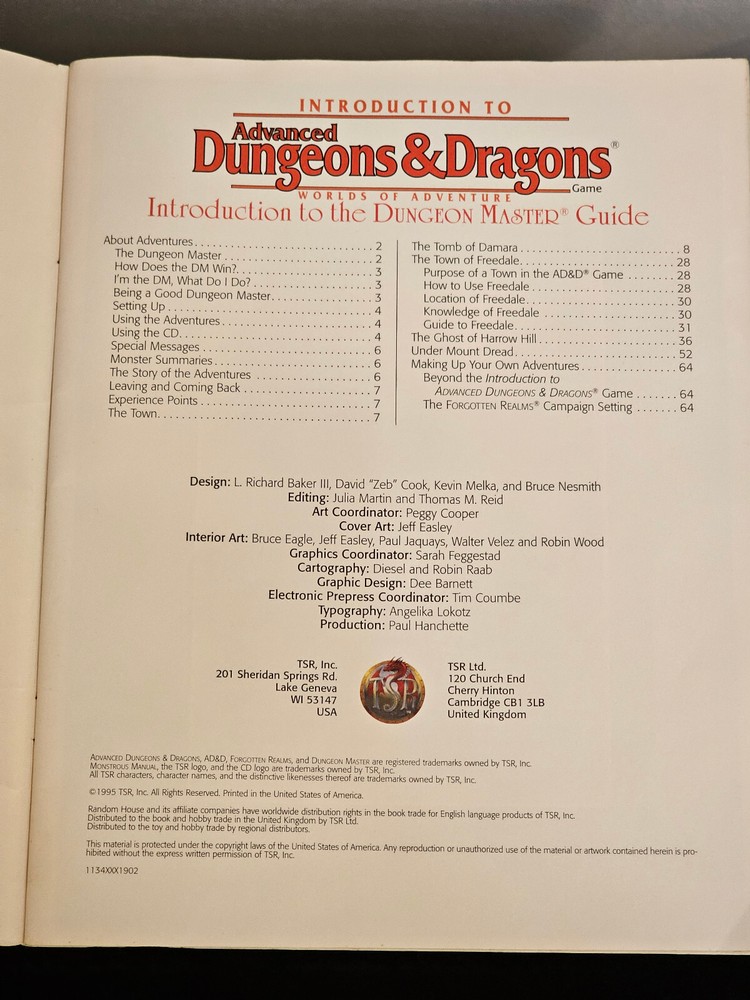 Rare Advanced Dungeons & Dragons Intro Masters Guide 1995