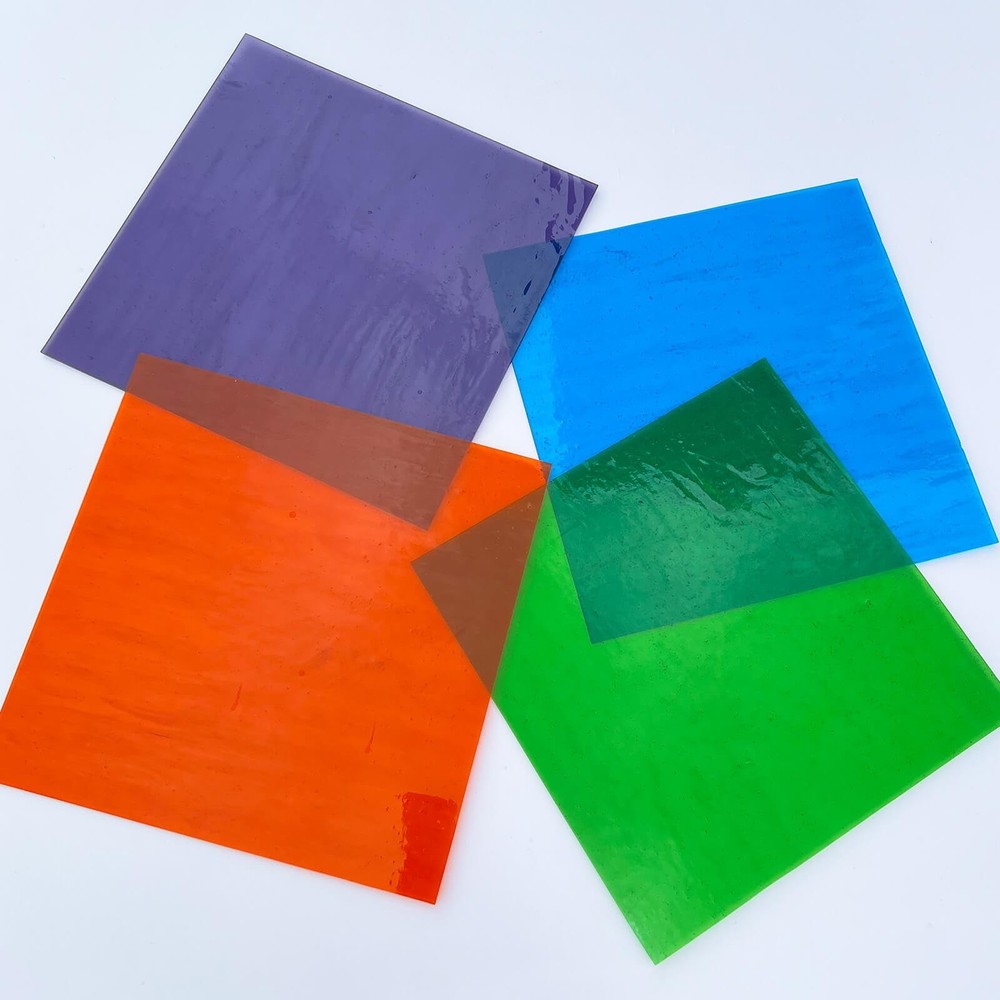 LITMIND 4 Sheets 12” x Transparent Stained 12" x 12", Smooth