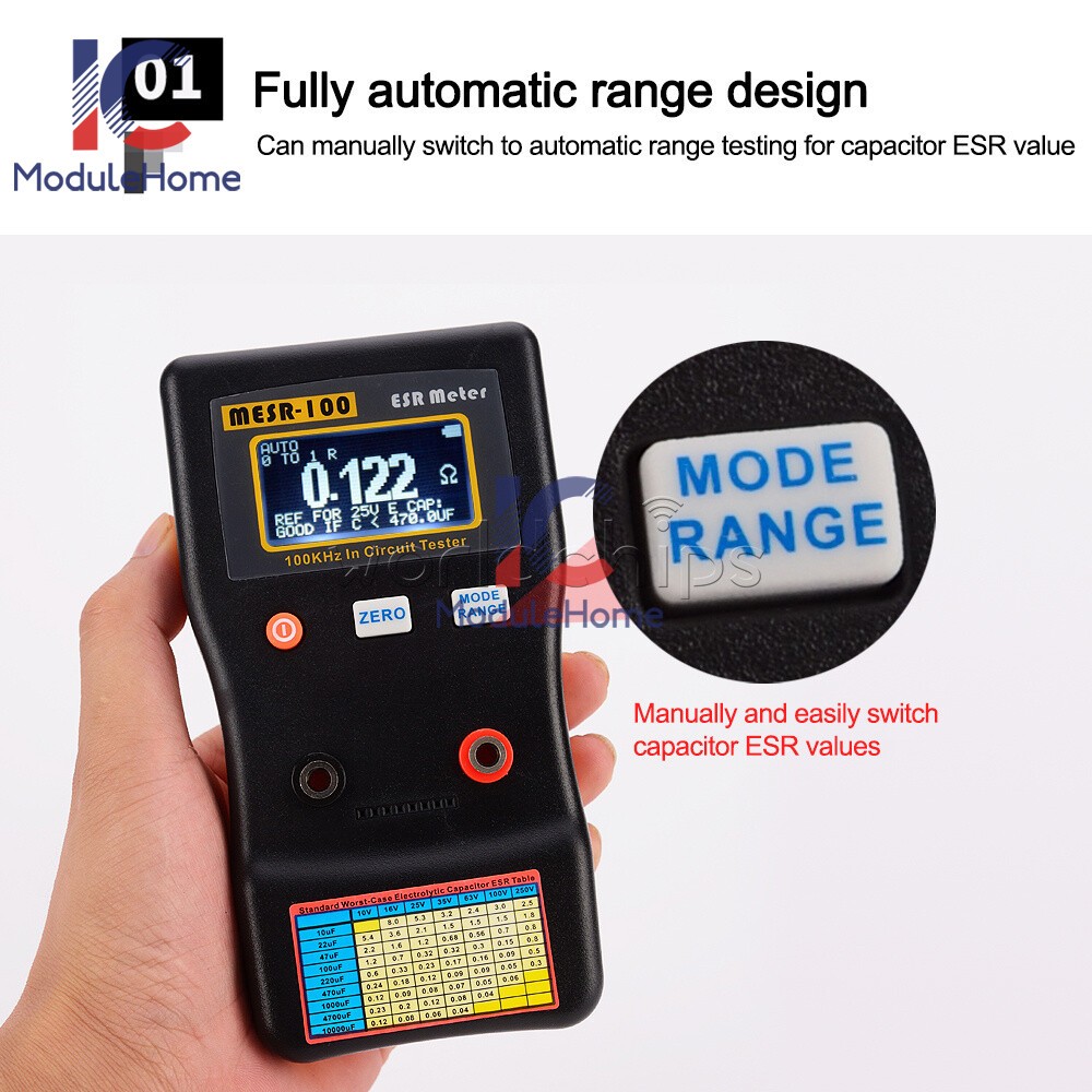MESR-100 ESR Capacitance Ohm Meter Capacitance Internal Resistance Circuit Meter