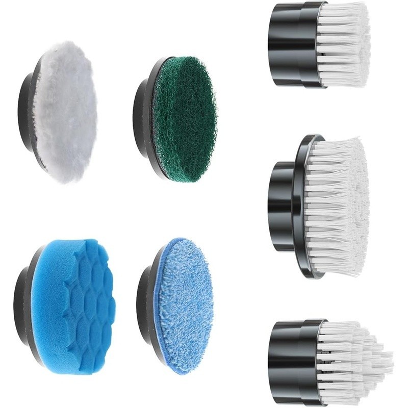 7 Piece Brush Head Set Electric Spin Scrubber Multi Surface Cleaning Kit New