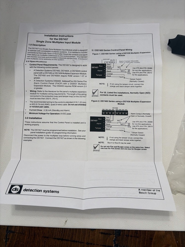 Bosch Detection Systems DS7457 Single Zone Multiplex Module NOS