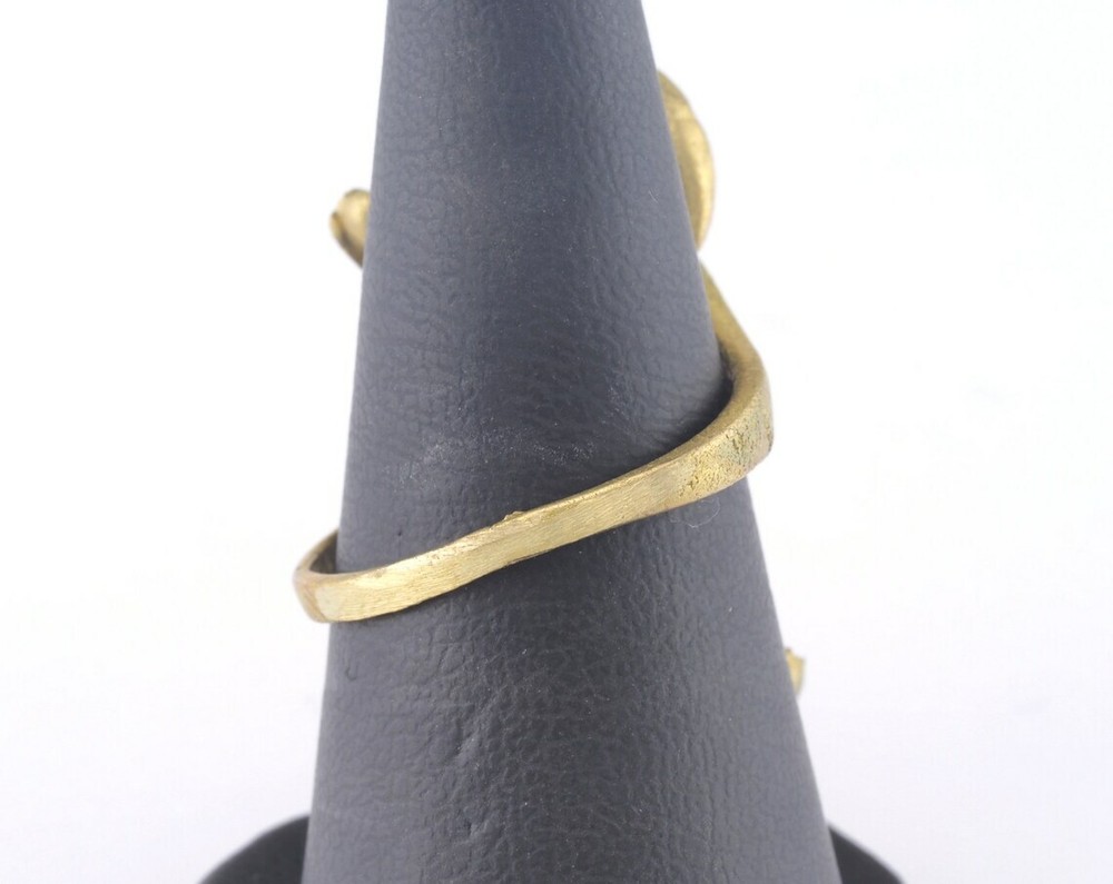 Leaves Ring Adjustable Blank Bezel Raw brass (19mm 9US inner size 2759