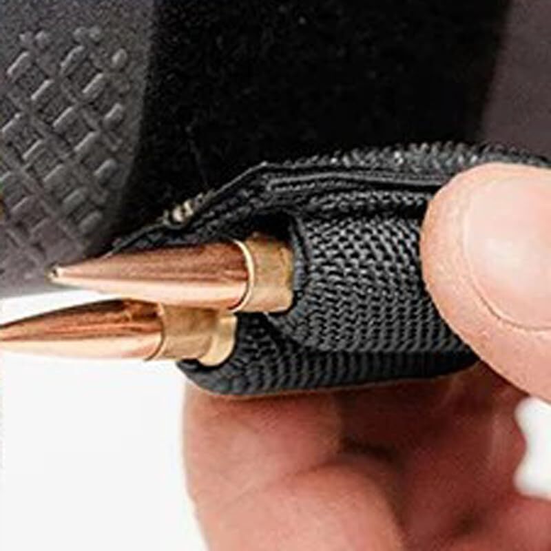 Tactical 2x Patch Ammo Holder 2 Round Adhesive Cartridges Hook Loop Bullet Pouch