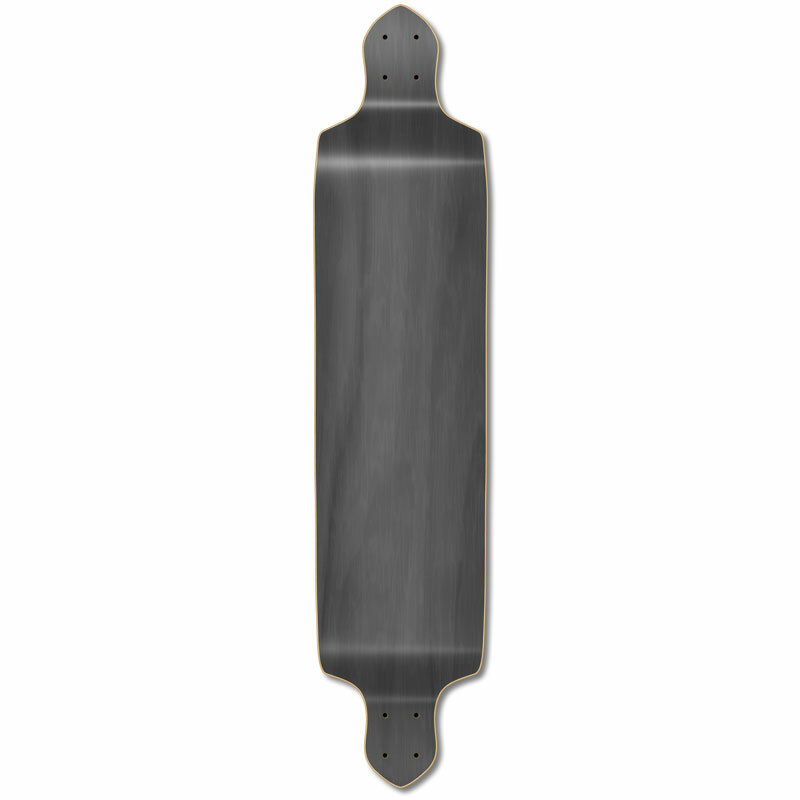 Yocaher Drop Down Blank Longboard Deck - Stained Black (DECK ONLY)