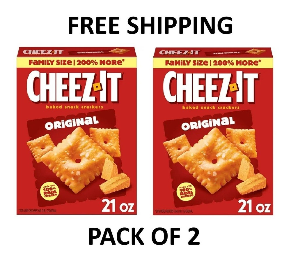 ( 2 Pack ) Cheez-It Original Cheese Crackers, Baked Snack Crackers, 21 oz