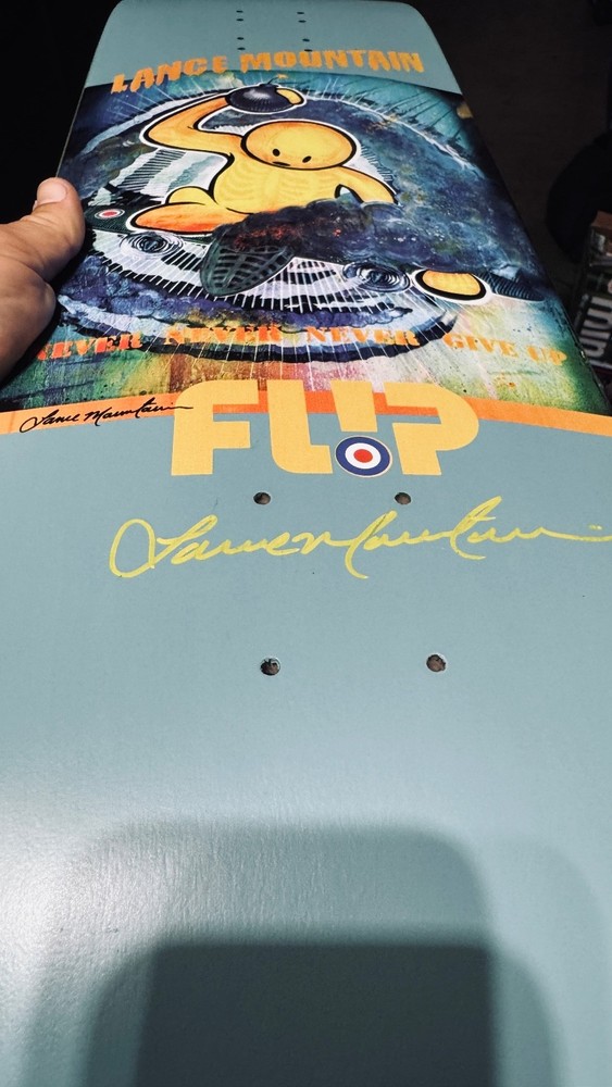Autographed Lance Mountain Pro Model Flip Skateboard Deck Doughboy 9"