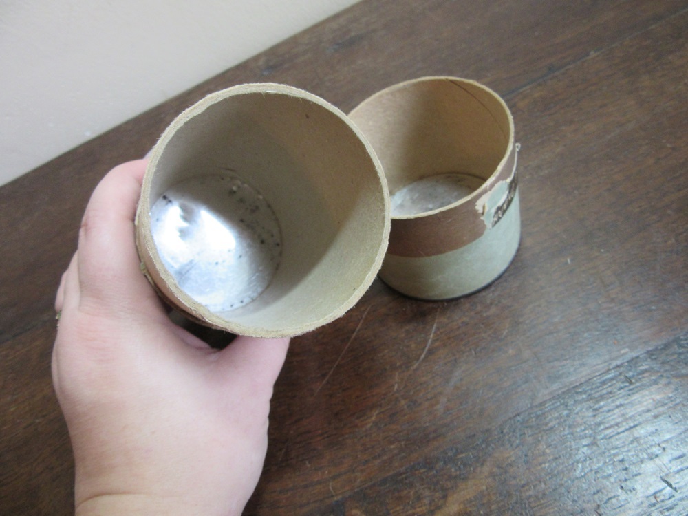 Old cardboard can with Joe J. Marx label