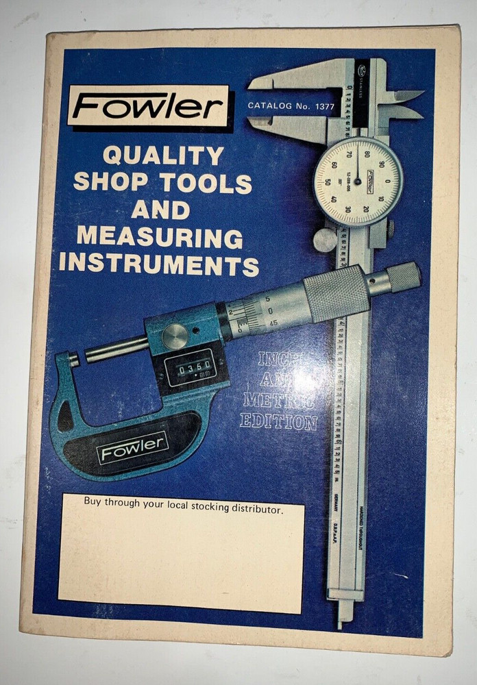 Fowler Tools Catalog #1377, 1977