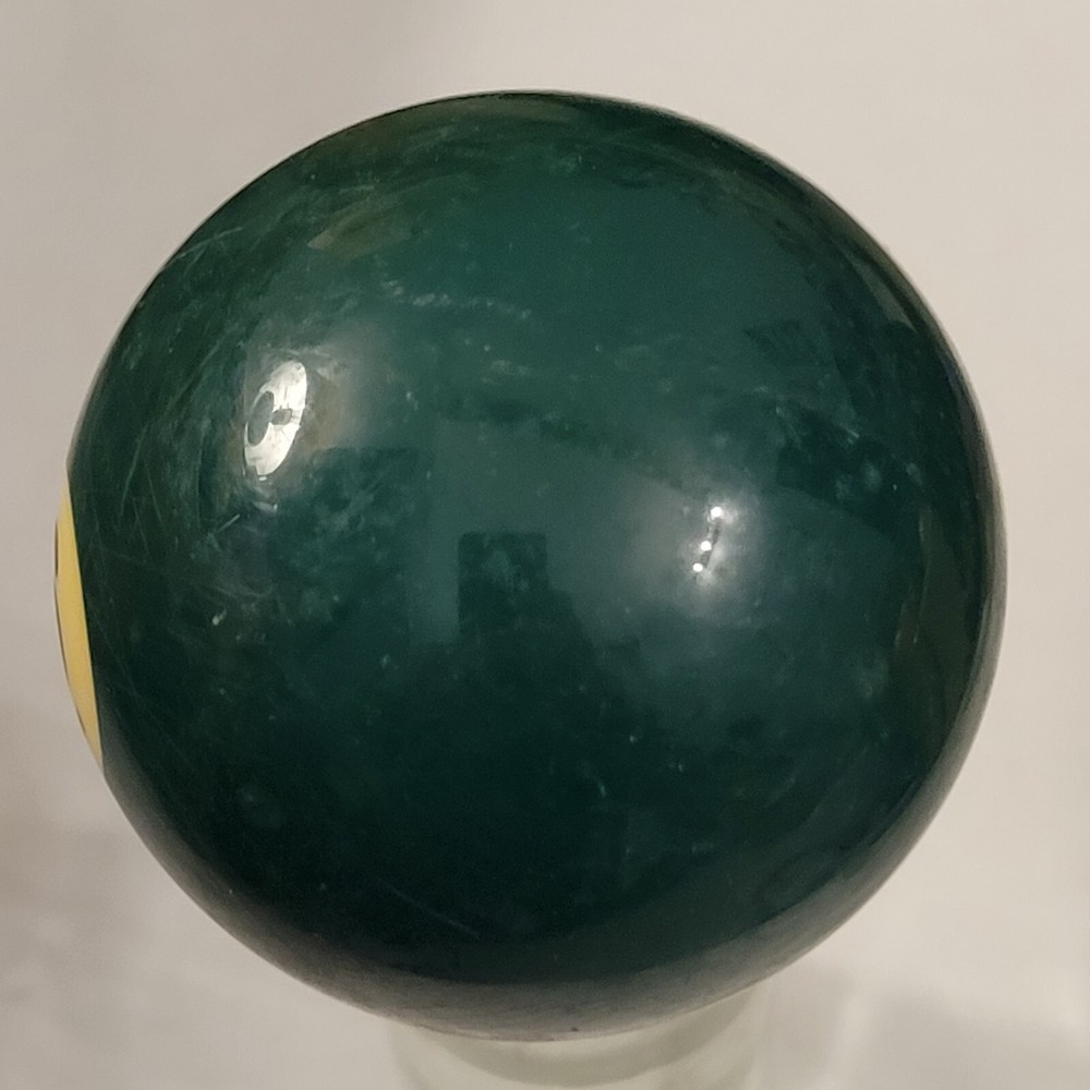 Vintage Number 6 Solid Green Replacement Pool Ball Lightly Yellowed Dot