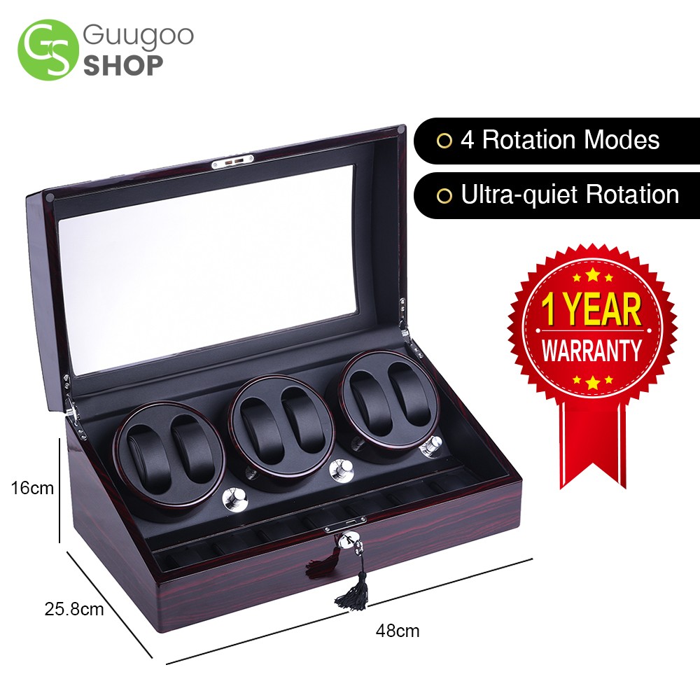 Automatic Rotation 6+7 Leather Watch Winder Storage Case Display Box 4 Modes New