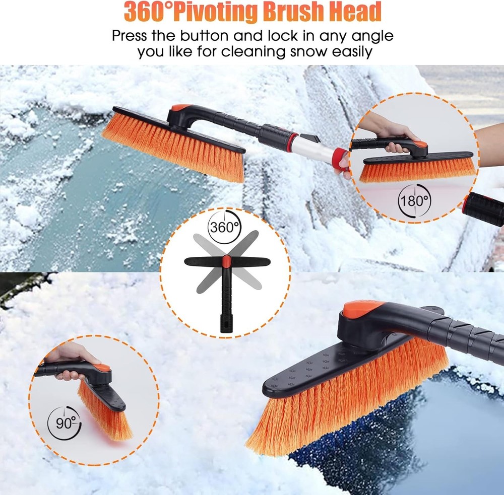 Winter Essential: Extendable 62.4" Car Snow Brush with Comfortable Grip