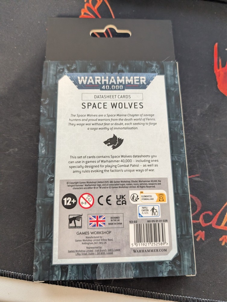 Warhammer 40k - Datasheet Cards - Space Wolves - Sealed