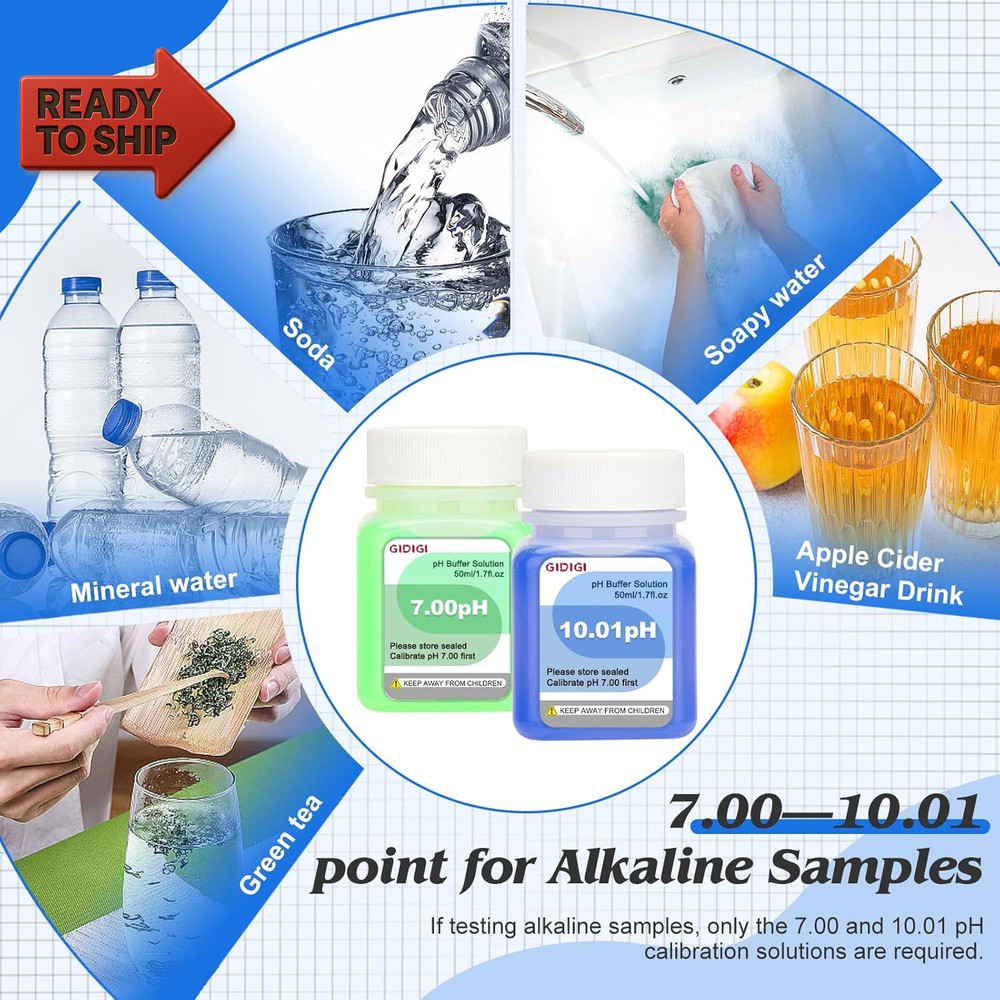 Ph Calibration Solution Kit (4,7,10 Ph Buffer Solution) & Ph Electrode Storage