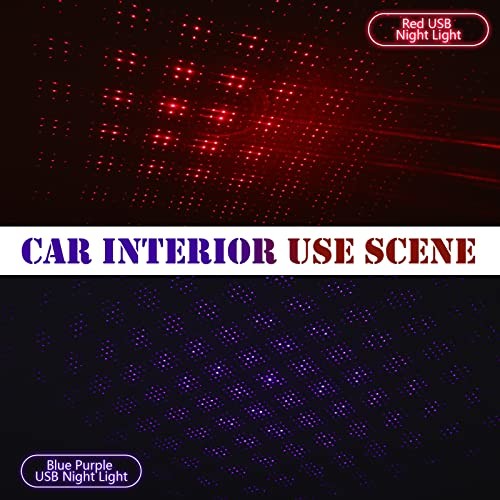 2 Pack USB Star Projector Night Light Adjustable Romantic Projector Car