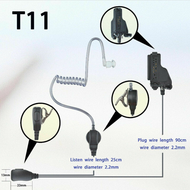1-wire Mic Earpiece for XTS2500 XTS3500 XTS5000 GP1200 Handheld
