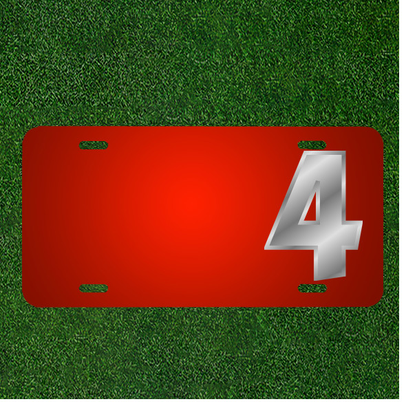Custom Personalized License Plate With Add Names To Four Numeric Numeral 4