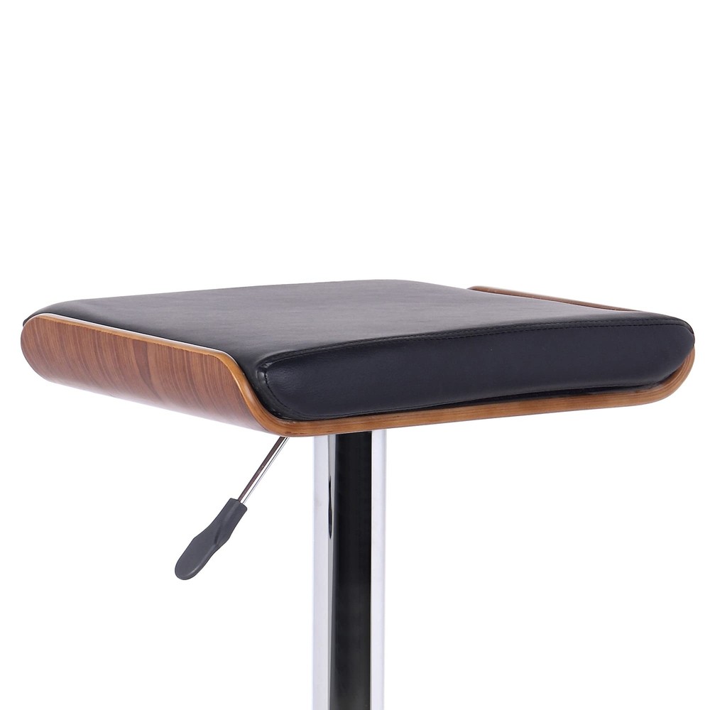 24 Black And Silver Iron Backless Adjustable Height Bar Chair