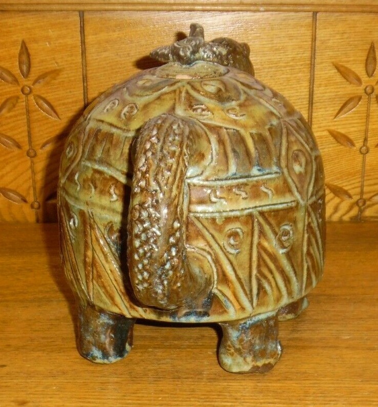 Decorative Studio Art Pottery Turtle Teapot