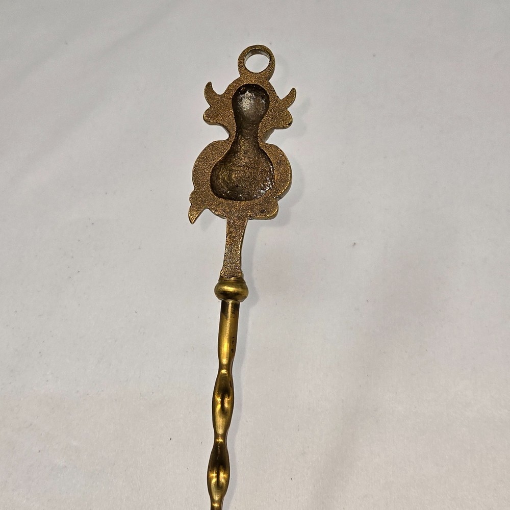 VINTAGE BRASS LINCOLN IMP SITTING DEVIL DEMON TOASTING FORK FIREPLACE TOOL