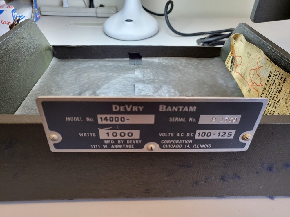 DeVry Bantom 16mm Projector w/ Tube Sound Amplifier - Powers On Nice Condition!