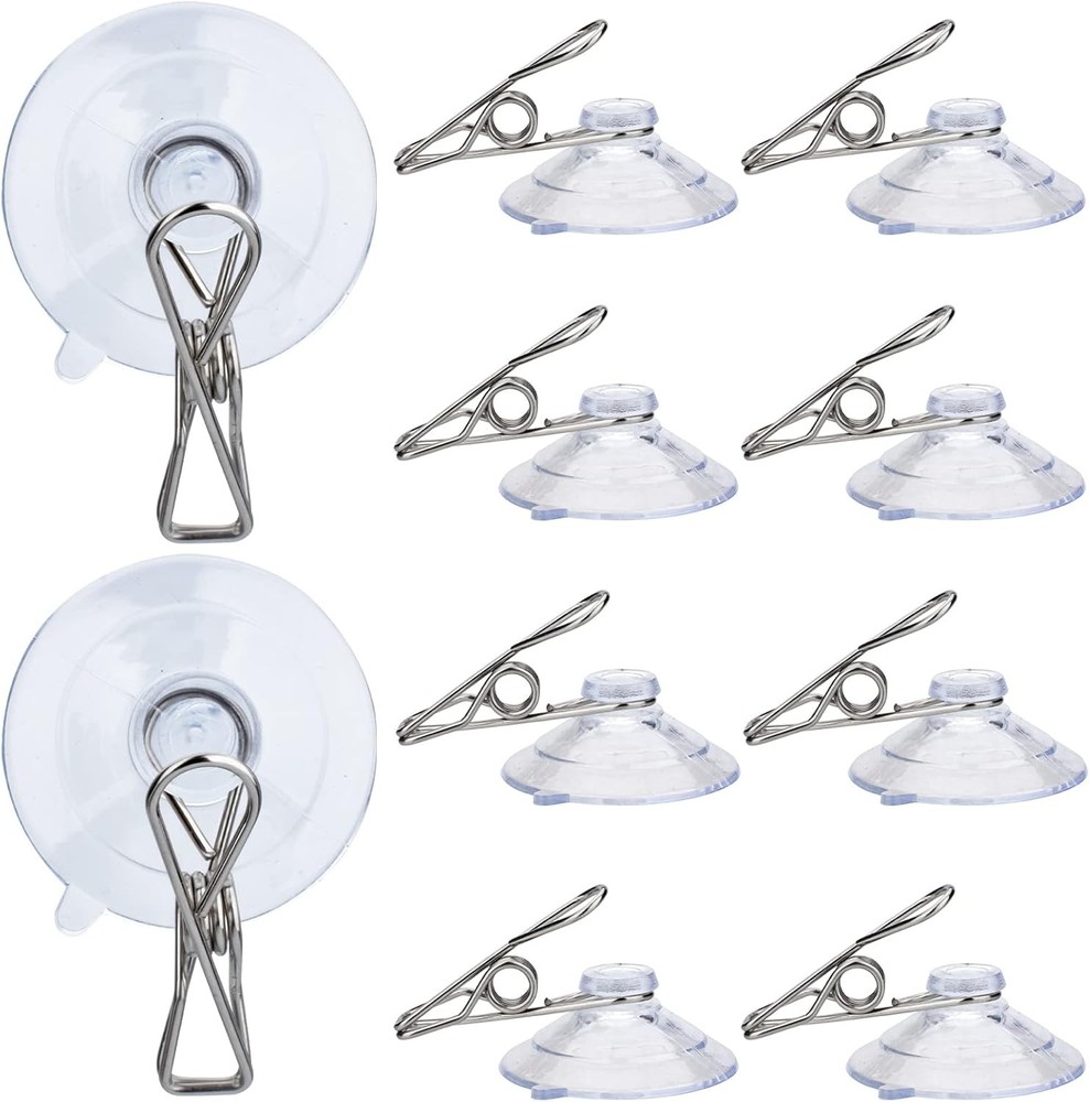 AccEncyc 24Pcs Suction Cup Clips for Windows 2" Clear