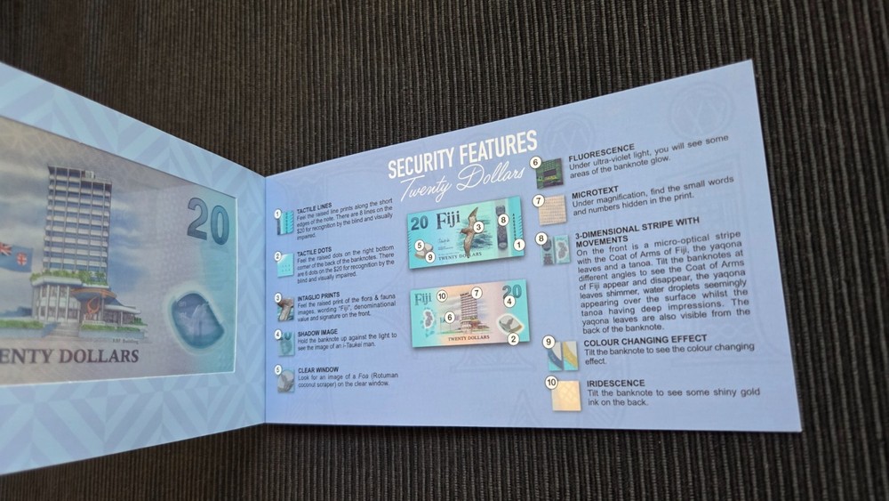 FIJI $20 Dollars 2026 First Prefix AA UNC Polymer Banknote Folder