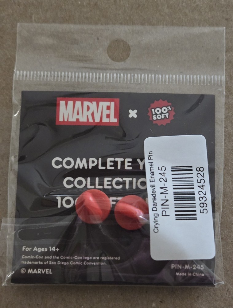 SDCC 2025 Marvel Crying Daredevil Enamel Pin 100% Soft
