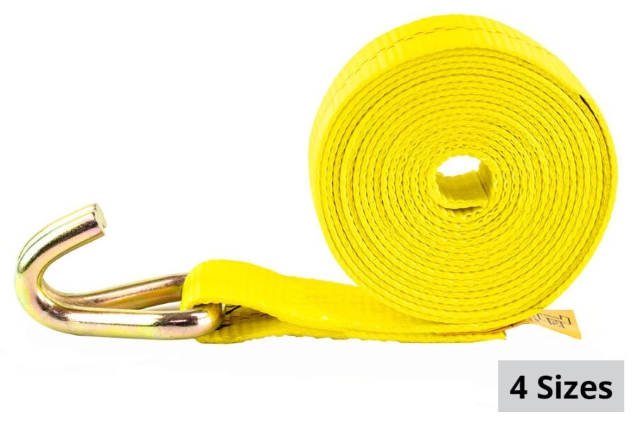 2'' x 30' Winch Strap with Wire Hook – Heavy-Duty Straps