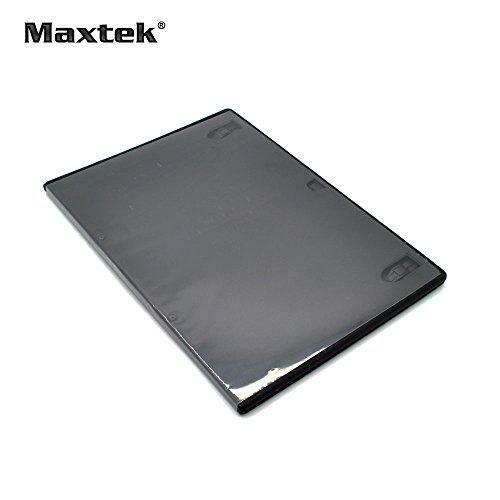 Maxtek 7mm Slim Black Single CD/DVD Case, 50 Pieces Pack.
