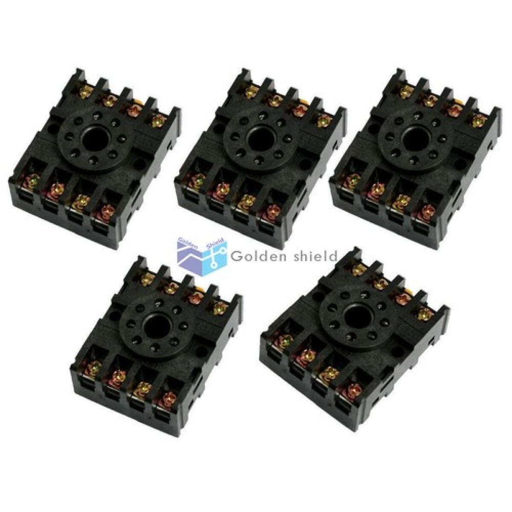 5 Pcs PF083A 8 Pins Screw TerminalsRelay Base Socket for Time Delay