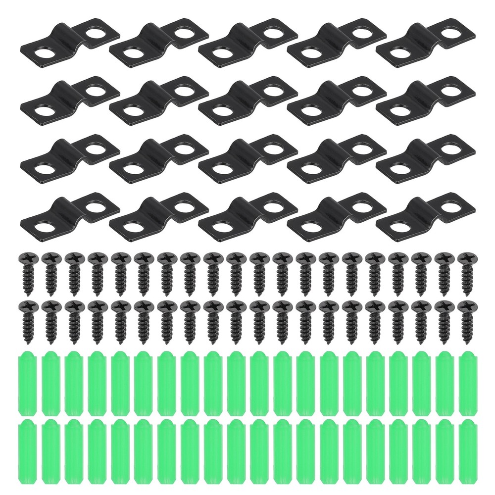 20Pcs 3mm(1/8") Two Hole Pipe Strap, U Brackets Conduit Clamp