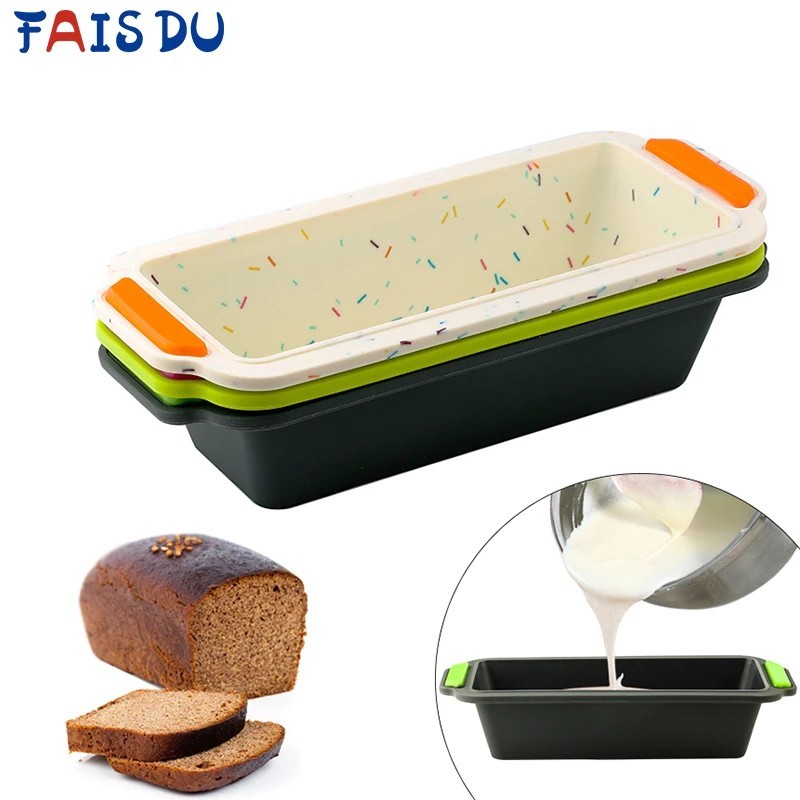 Silicone Cake Pan Bread Mold Deep Baking Dish Non Stick Rectangular Square Oven