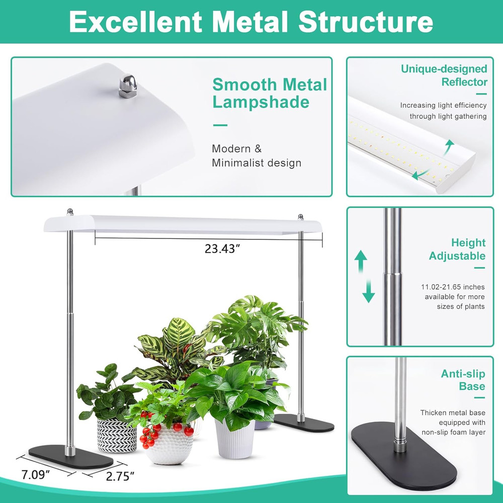 FOXGARDEN LED Grow Light Stand with Timer & Dimming, Adjustable Height