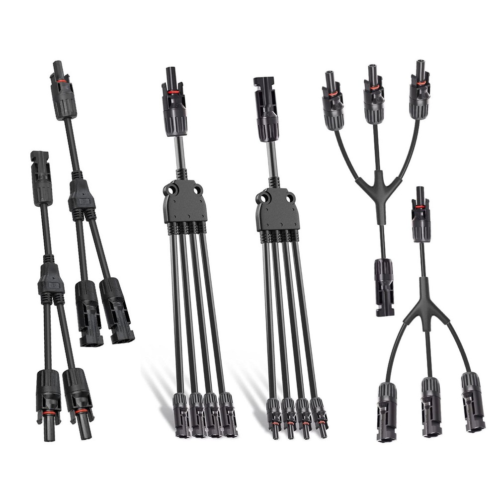 1 Pair Y Branch Cable Connector IP67 4/3/2 to 1 Solar Panel Connector Extension