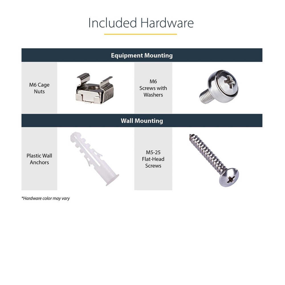 StarTech 12U Wall-Mount Bracket for Shallow Rack-Mount Equipment - Steel