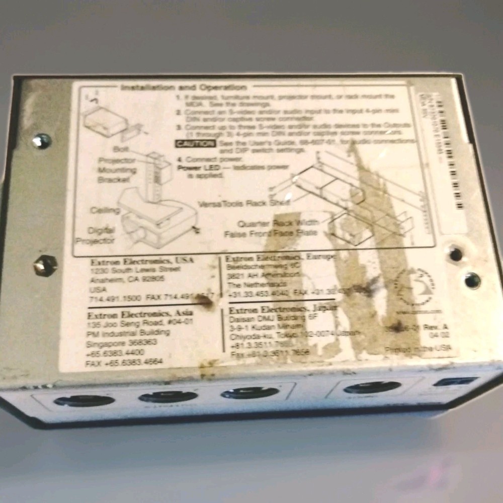 Extron MDA 3V Distribution Amplifier Versa Tools