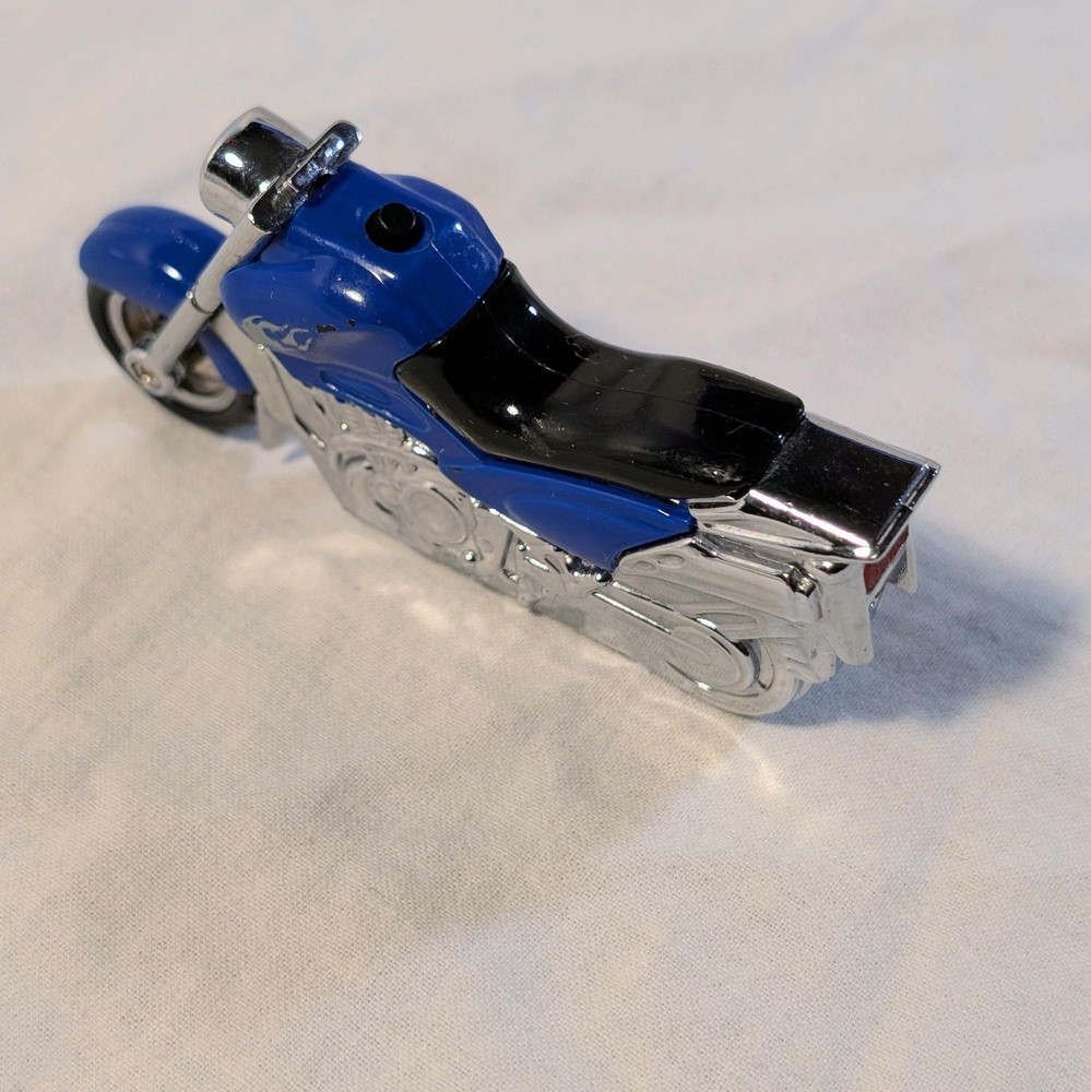 Vintage Blue Motorcycle Pocket Cigarette Cool Lighter with light!