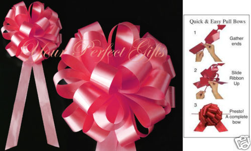 SOFT RED ROSE 8" WEDDING PULL PEW BOW BRIDAL SHOWER
