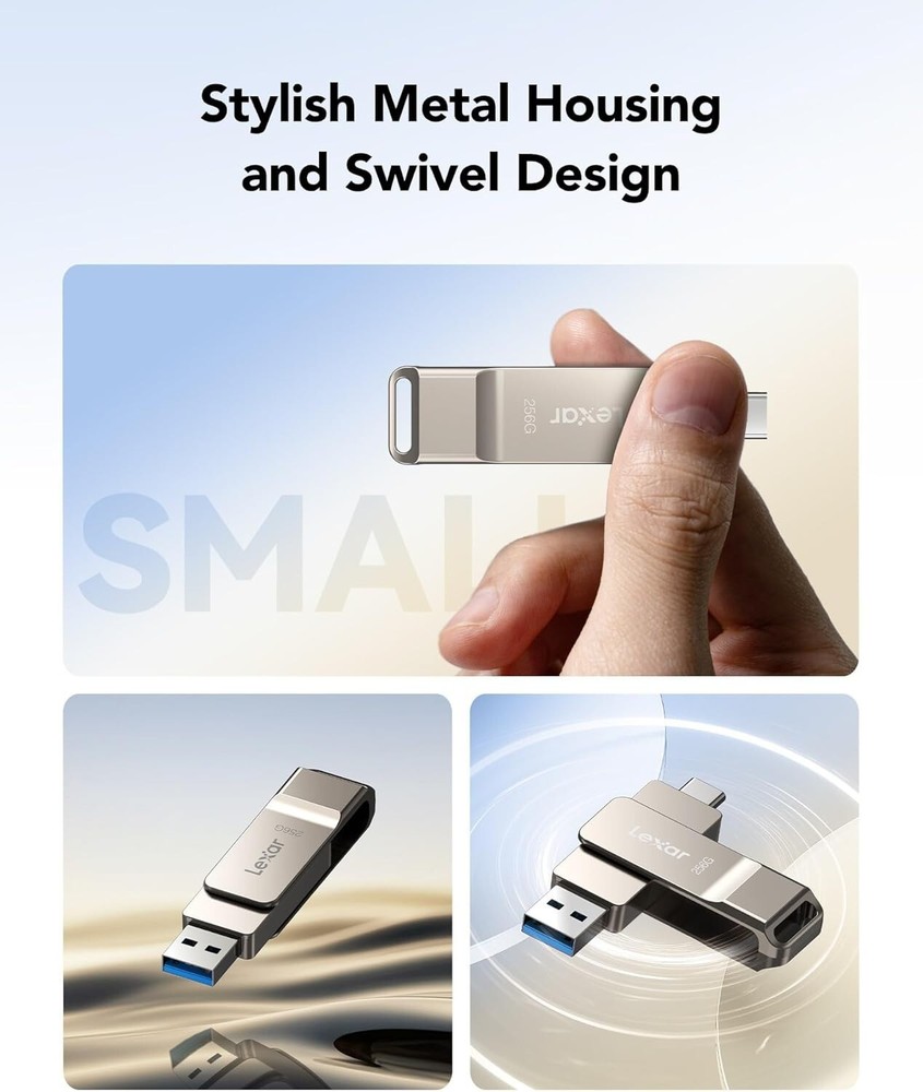 Versatile Dual USB 3.2 Drive: 256GB Storage with AES Encryption &